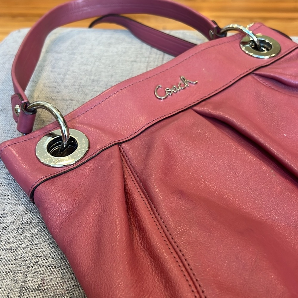 Pink Vintage Coach Leather Bag - Picture 5 of 6